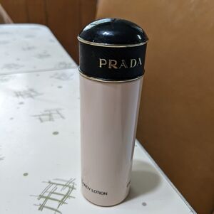 Prada Pink and Black Lotion Bottle